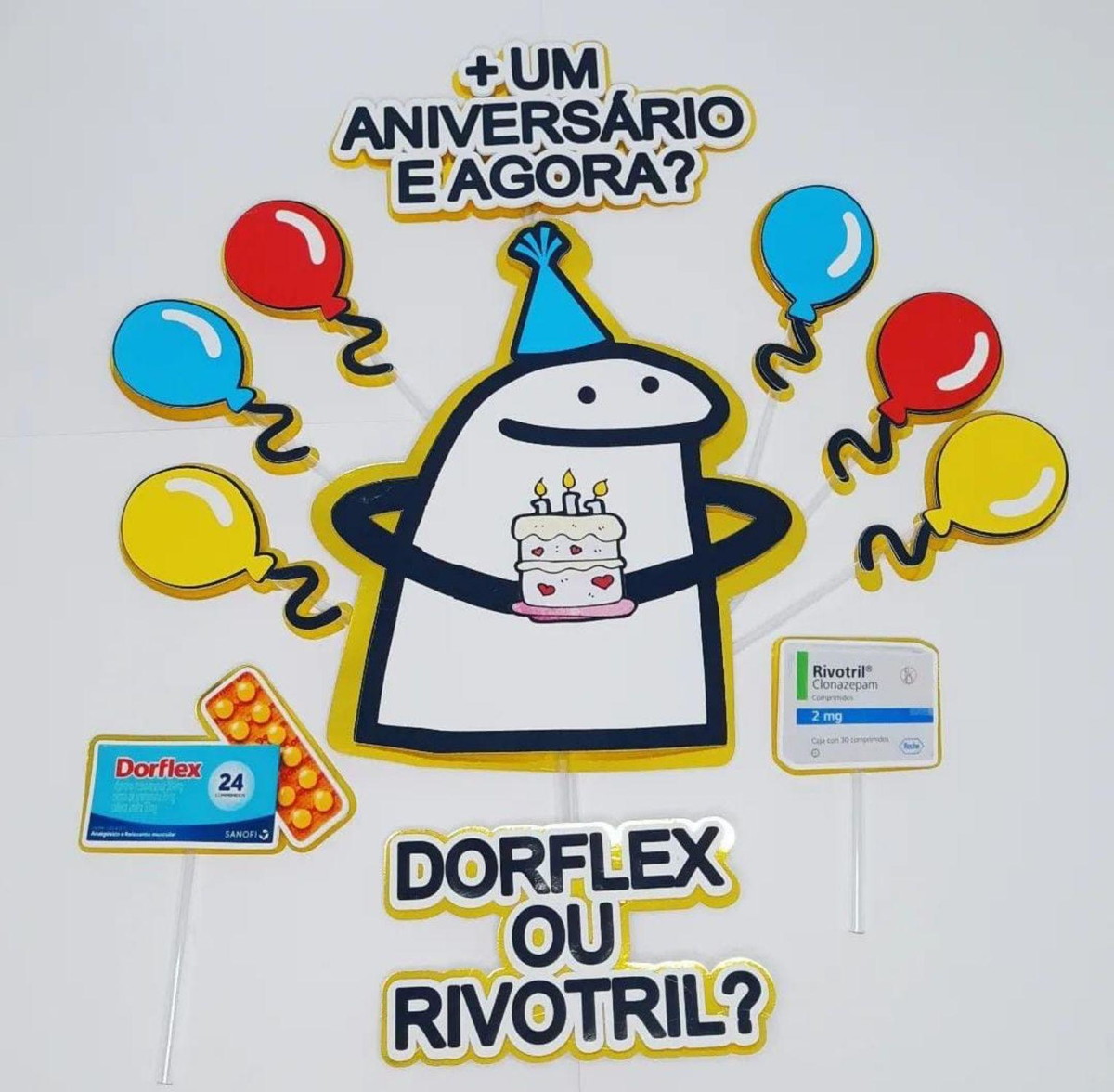 Arquivo de Corte Topo de Bolo Flork Aniversário #15651