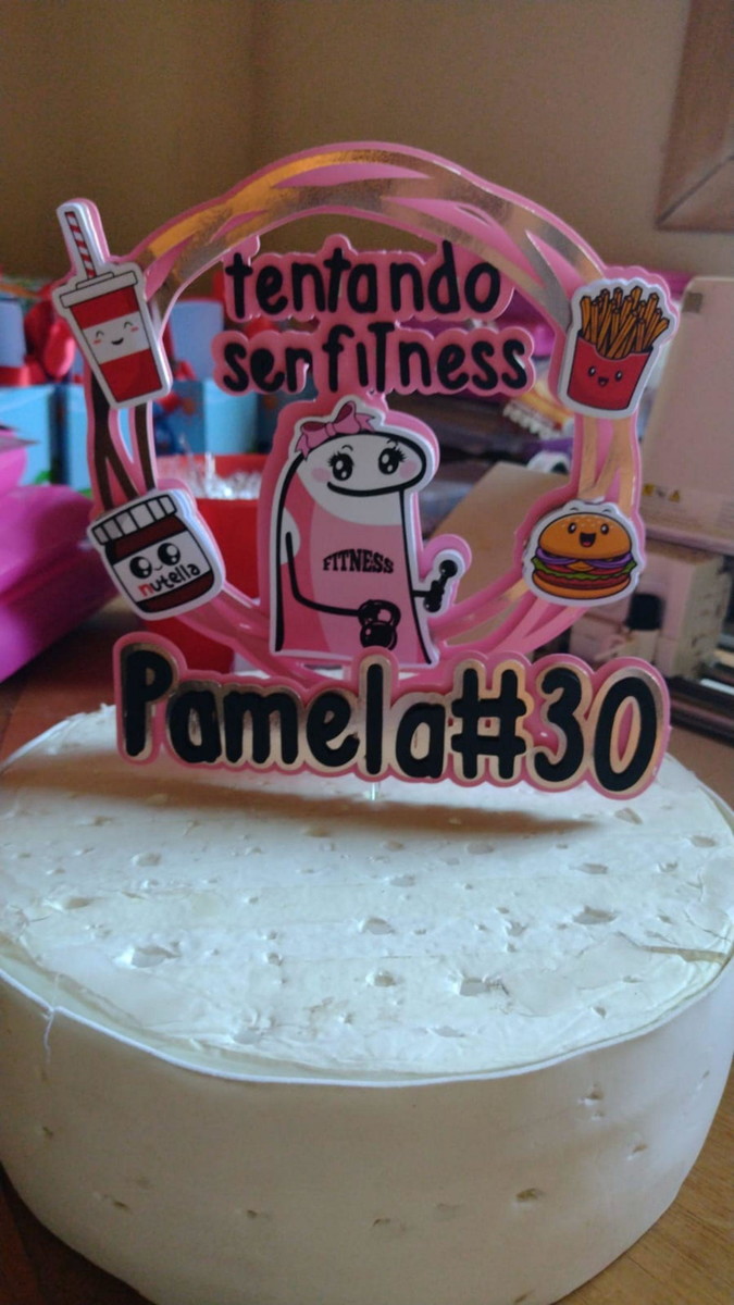 Arquivo de Corte Topo de Bolo Flork Aniversário #15652