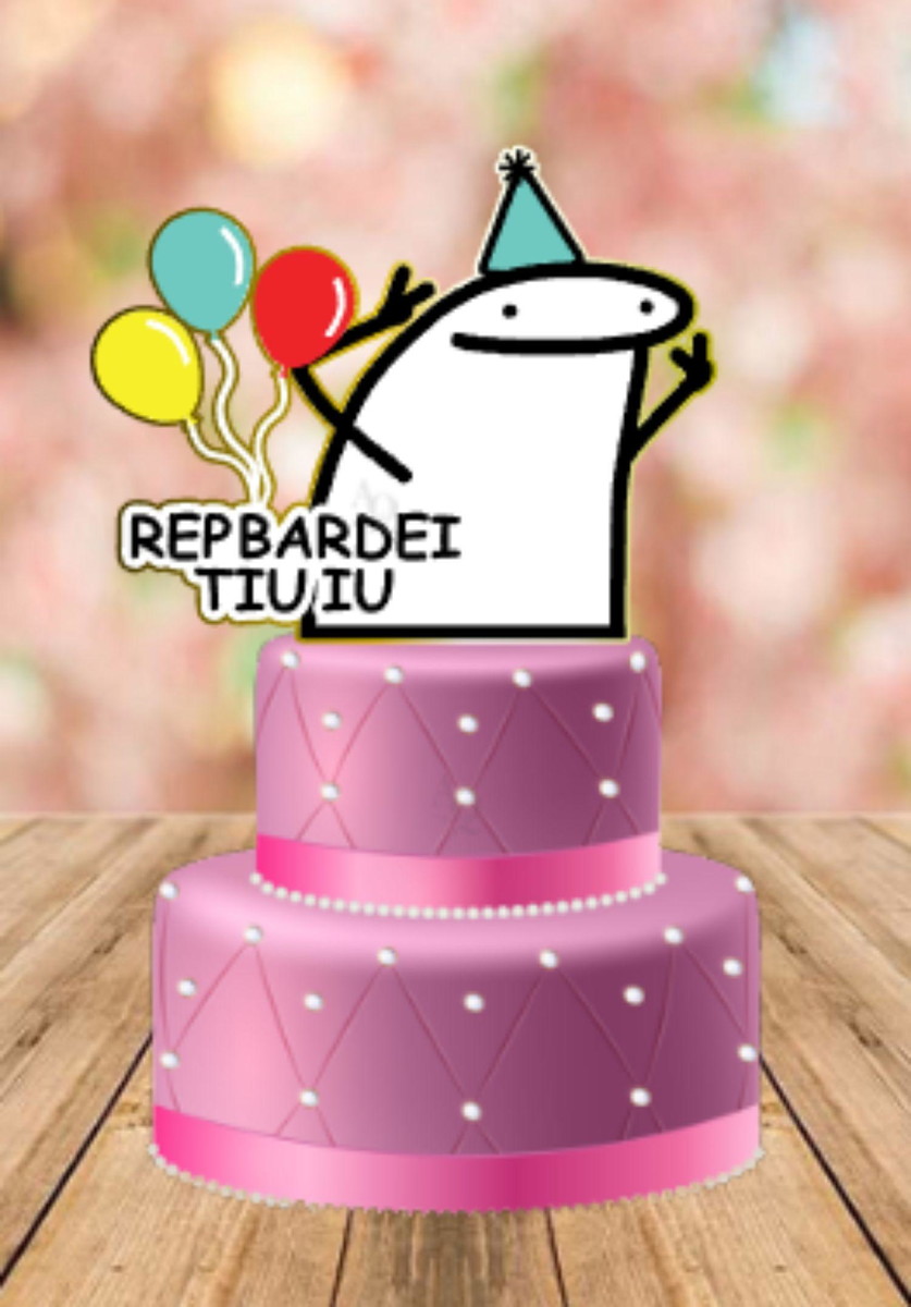 Arquivo de Corte Topo de Bolo Flork Aniversário #15656