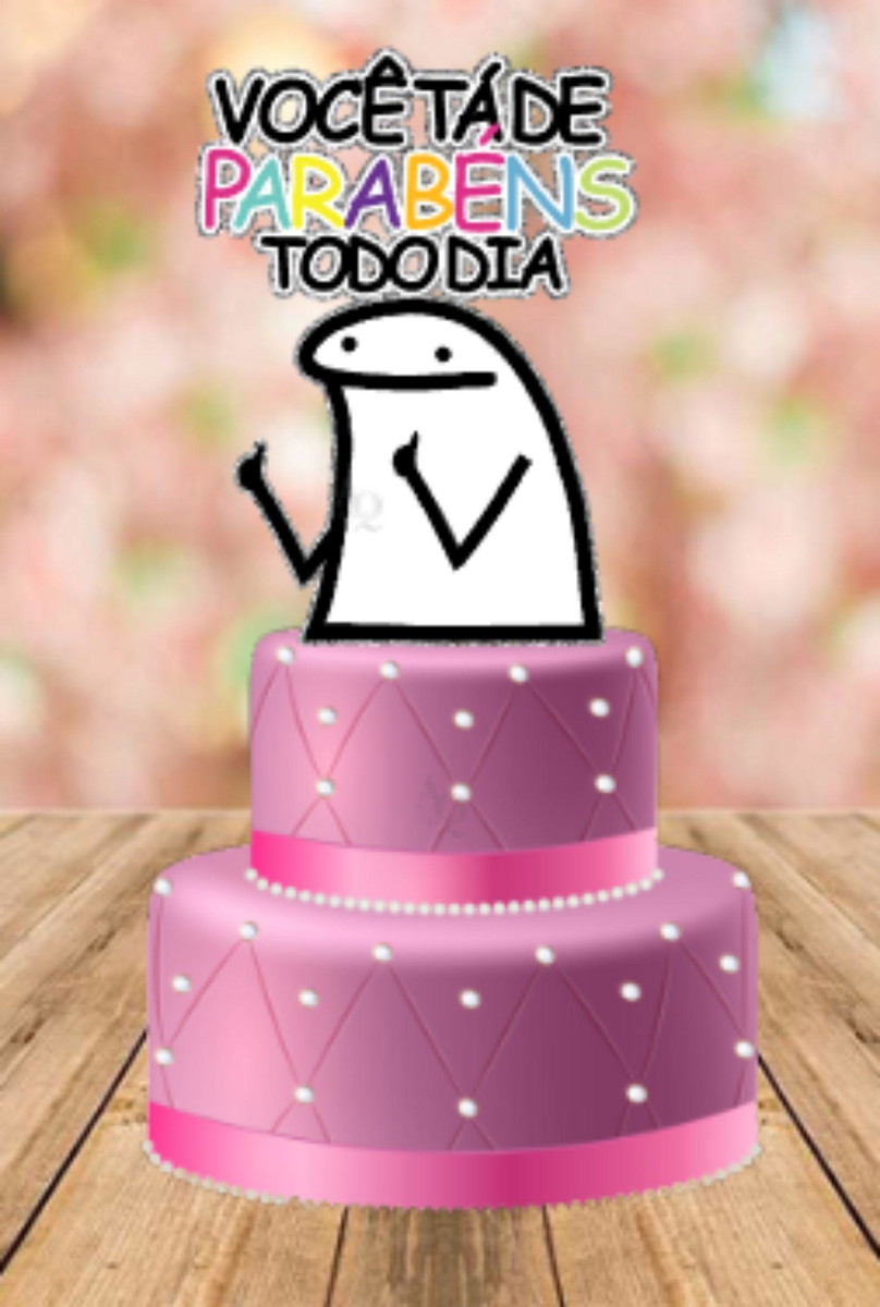 Arquivo de Corte Topo de Bolo Flork Aniversário #15662