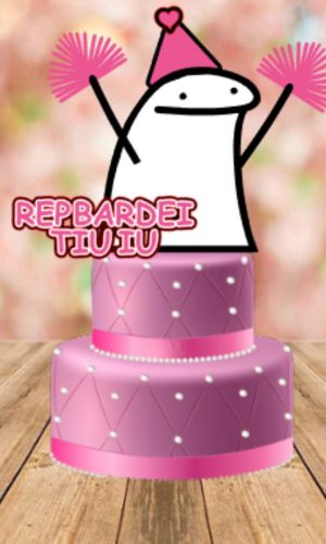 Arquivo de Corte Topo de Bolo Flork Aniversário #15673