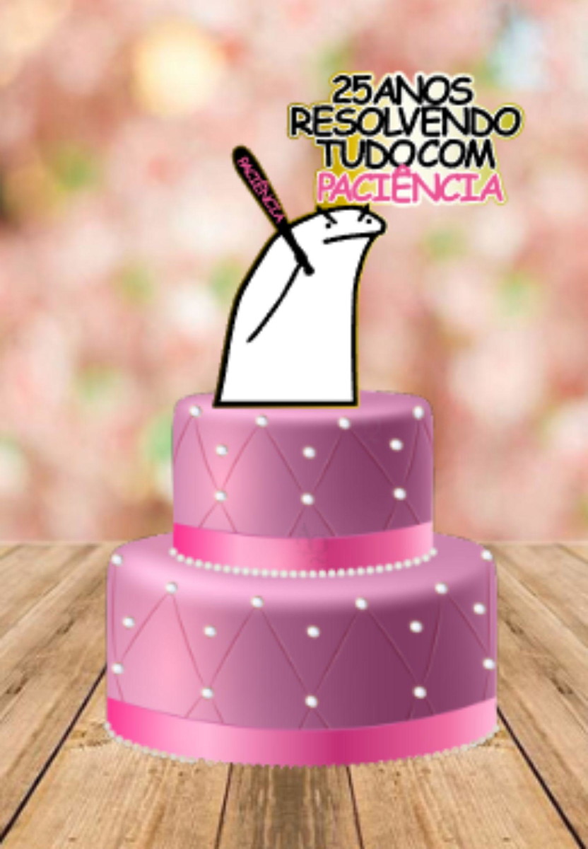 Arquivo de Corte Topo de Bolo Flork Aniversário #15674
