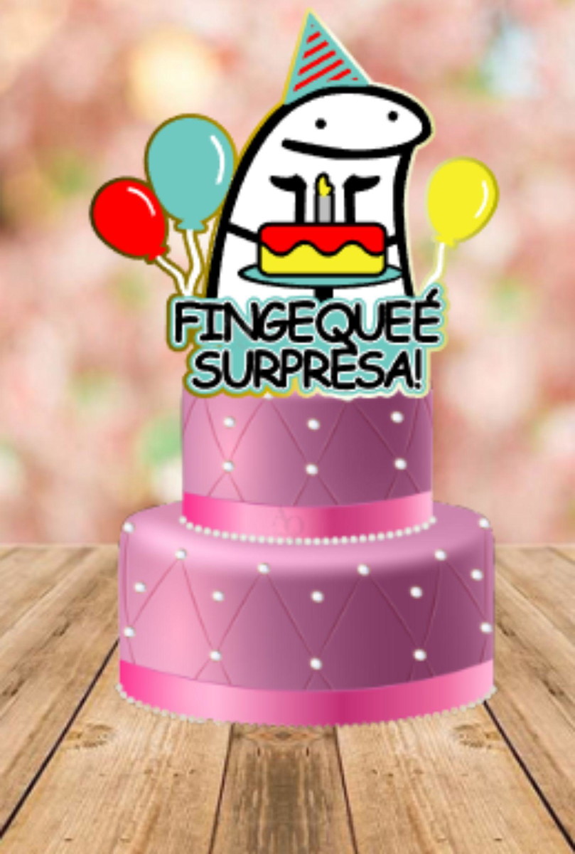 Arquivo de Corte Topo de Bolo Flork Aniversário #15678