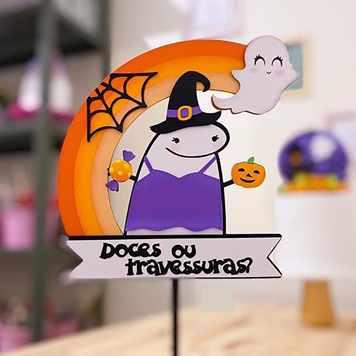 Arquivo de Corte: Topo de Bolo Flork Halloween 037