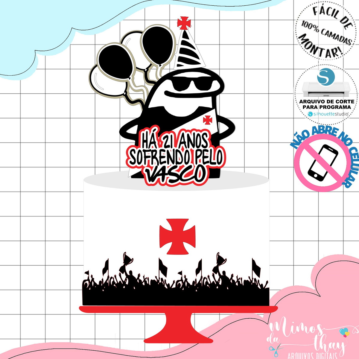 Arquivo de Corte Topo de Bolo Flork Vascaino Vasco 001