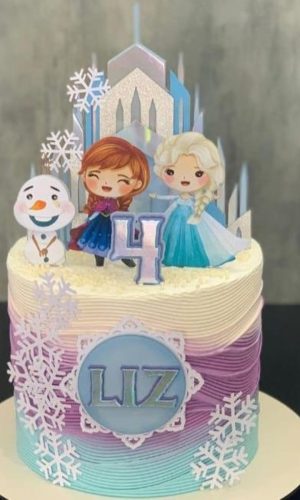 Arquivo de Corte Topo de Bolo Frozen Aquarelado Cute 016