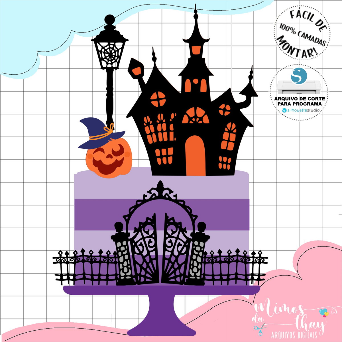 Arquivo de Corte: Topo de Bolo Halloween 049