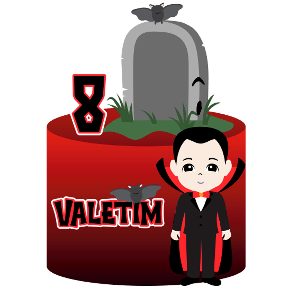 Arquivo de Corte: Topo de Bolo Halloween Drácula 026