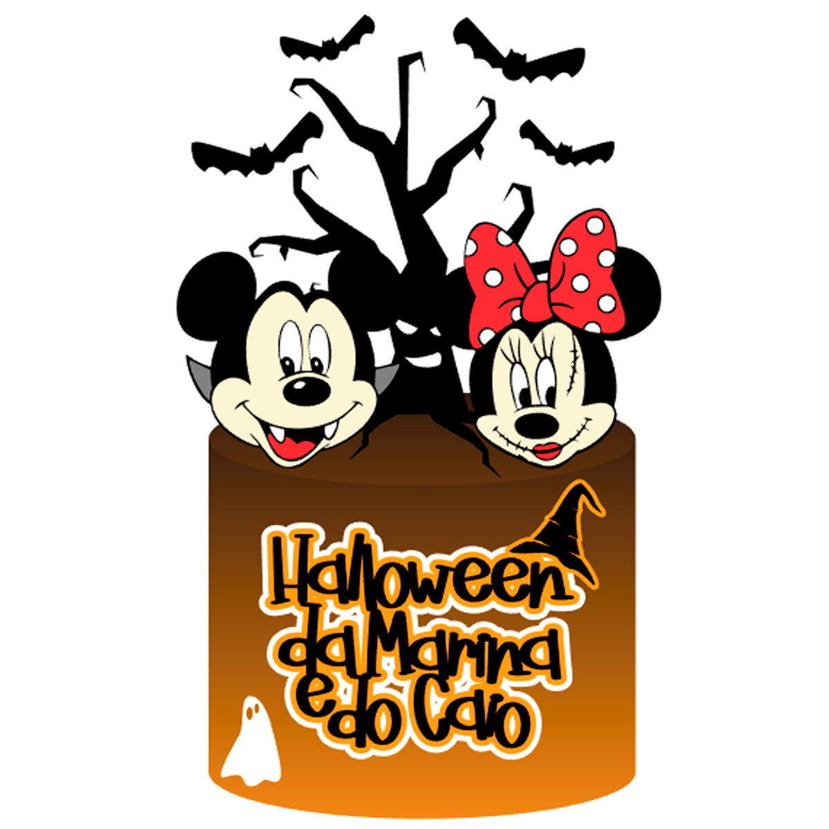 Arquivo de Corte: Topo de Bolo Halloween Mickey e Minnie 017