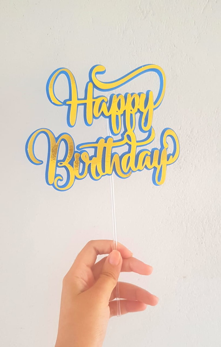 Arquivo de corte topo de bolo - Happy Birthday