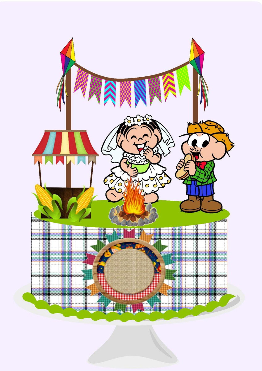 ARQUIVO DE CORTE TOPO DE BOLO JUNINO TURMA DA MÔNICA #14141