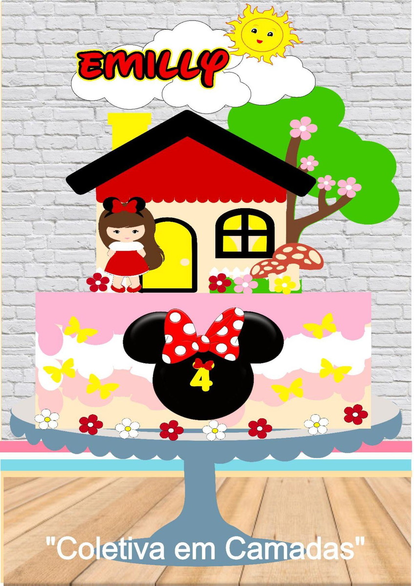 Arquivo De Corte Topo De Bolo Minnie Vermelha #15342