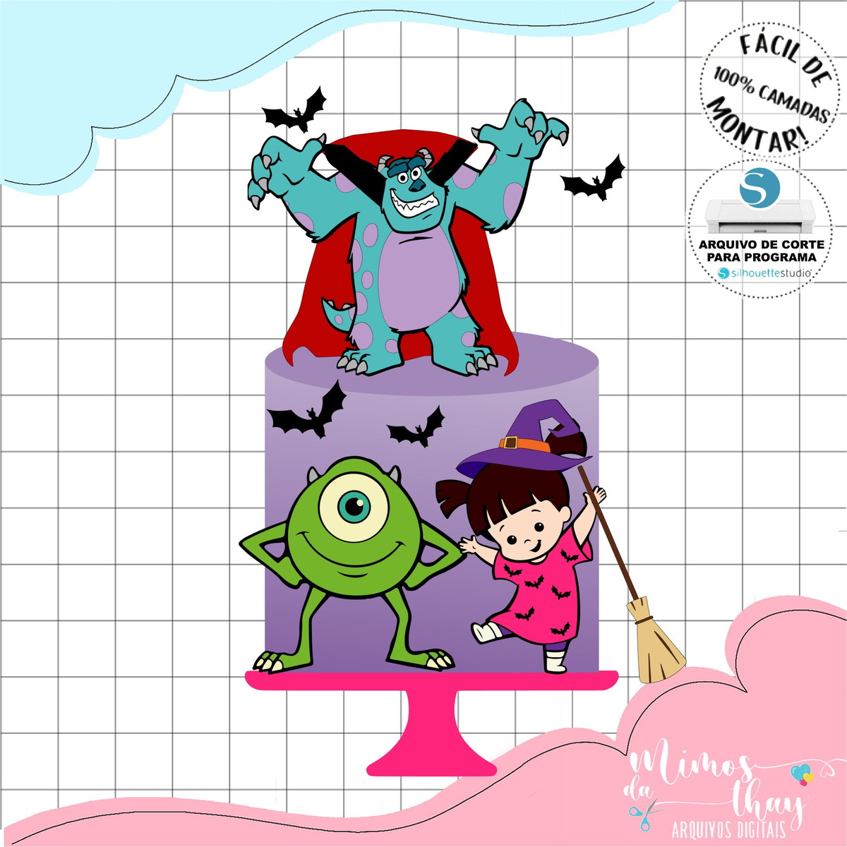 Arquivo de Corte: Topo de Bolo Monstros Sa Halloween 035
