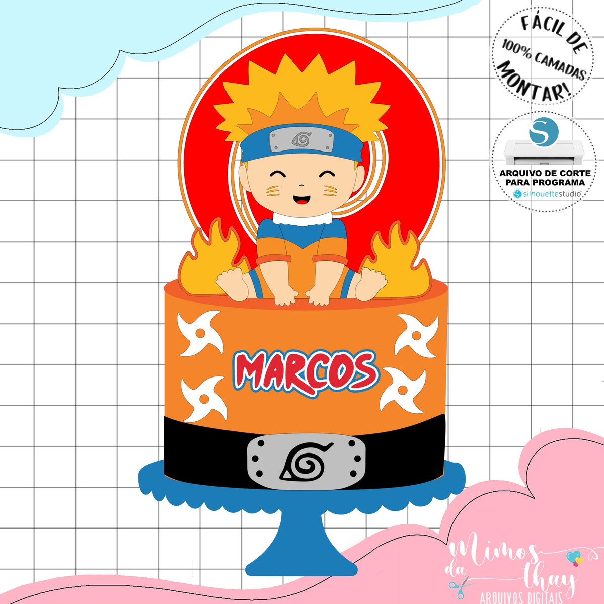 Arquivo de Corte: Topo de Bolo Naruto Baby 013