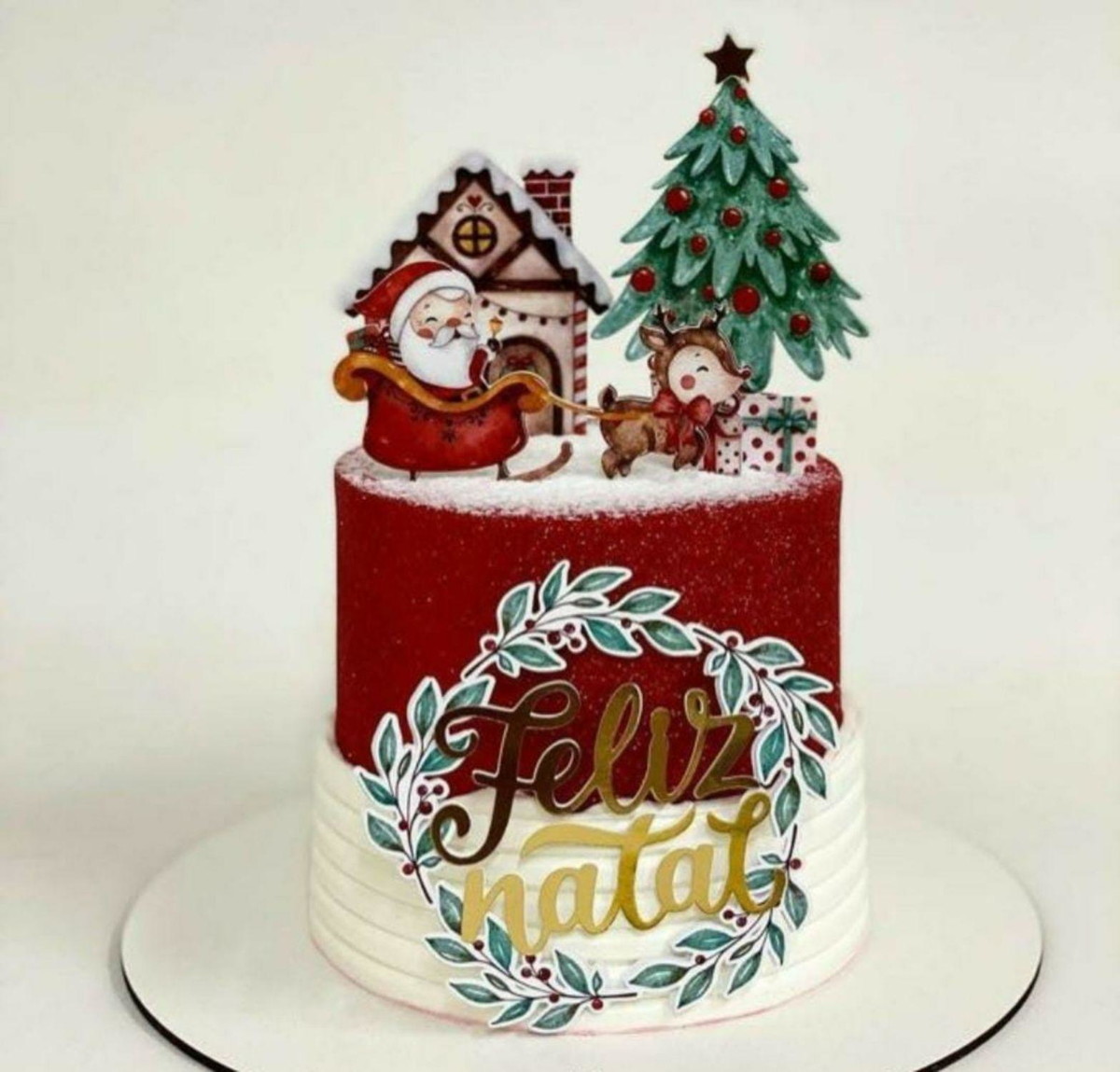 Arquivo de Corte Topo de Bolo Natal Papai Noel #2794 Studio