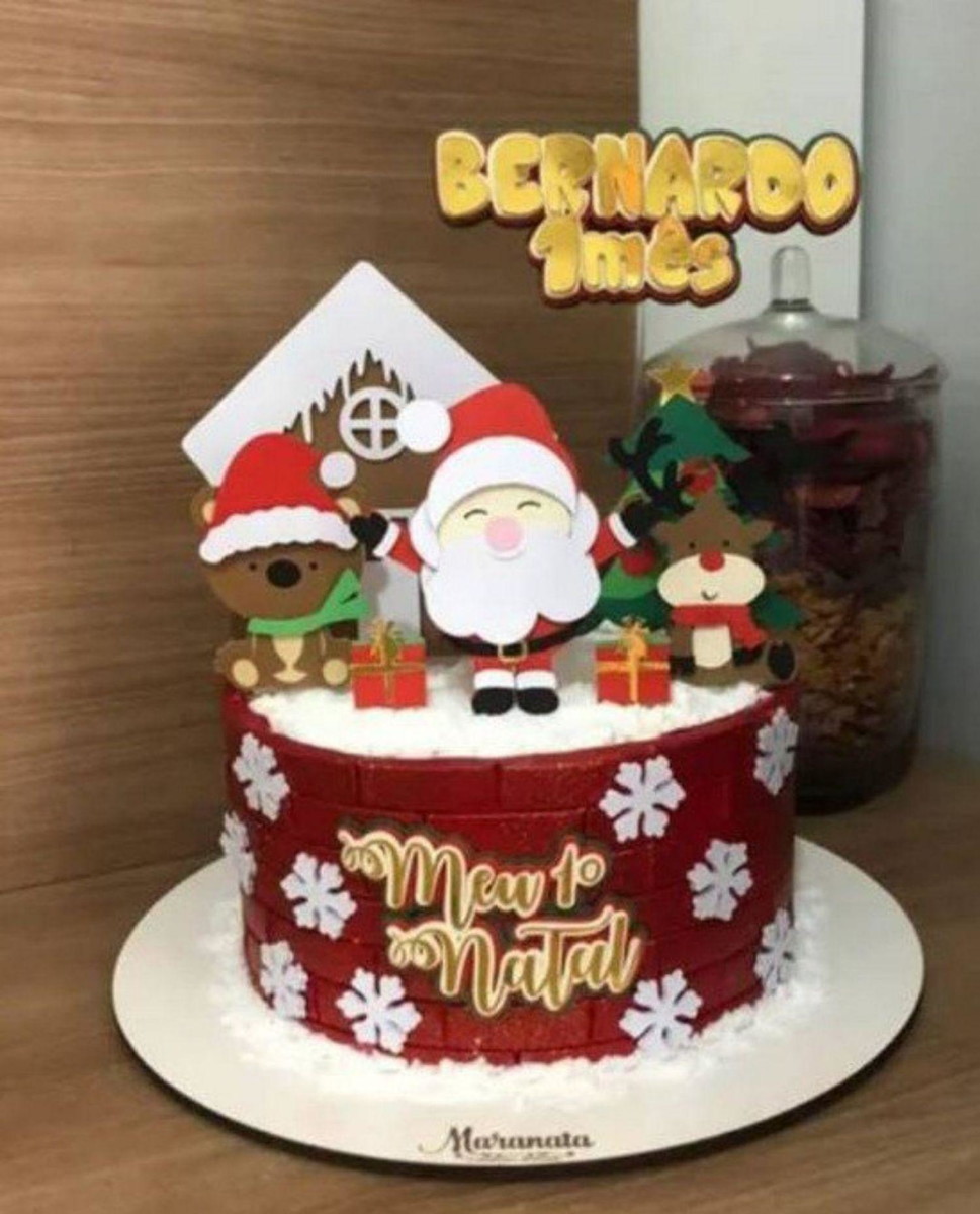 Arquivo de Corte Topo de Bolo Natal Papai Noel Studio