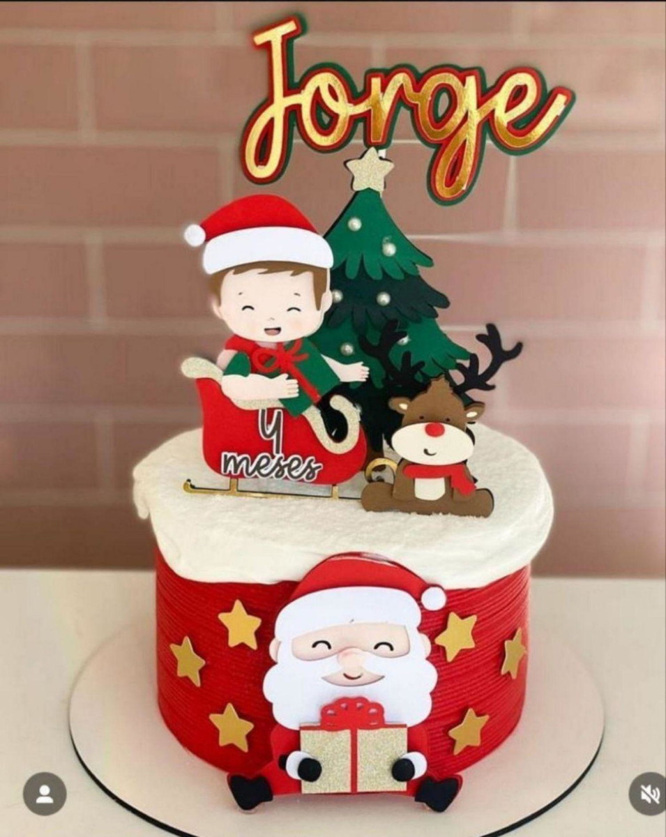 Arquivo de Corte Topo de Bolo Natal Papai Noel #16727