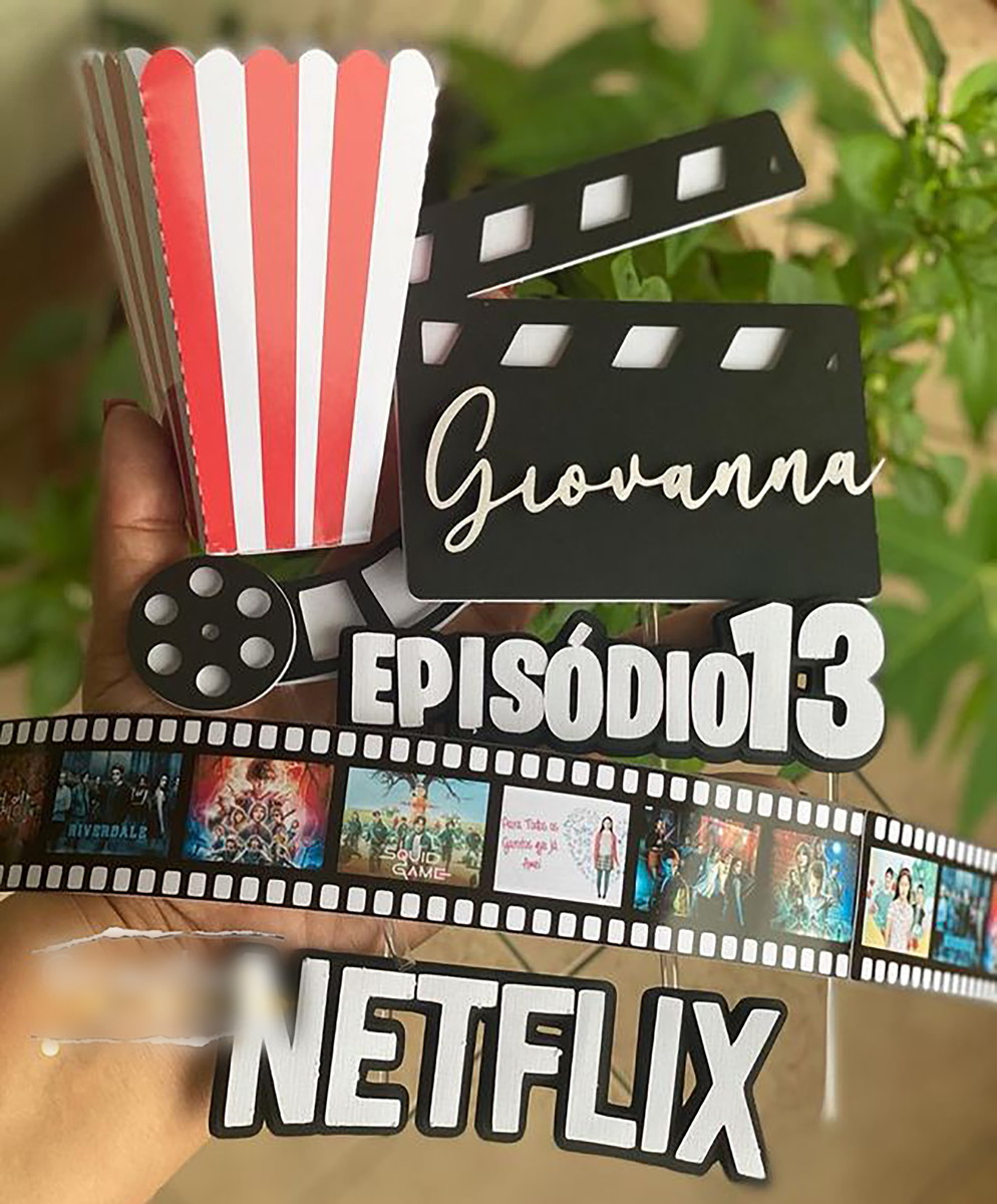 Arquivo de Corte: Topo de Bolo Netflix 3d 003 - Imagem 2