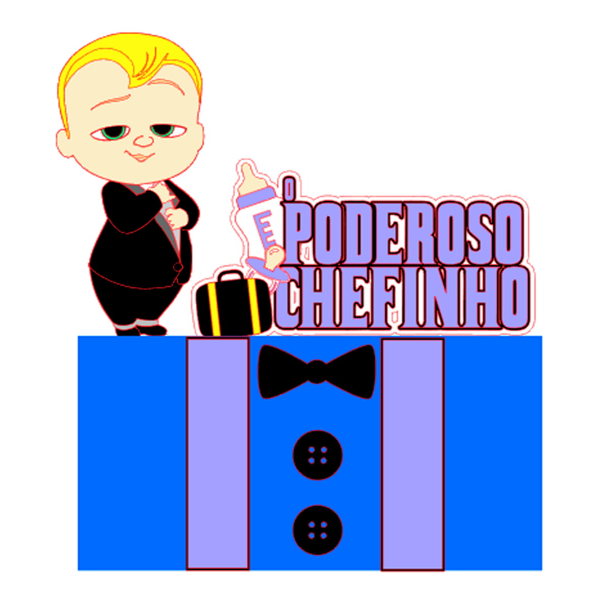 Arquivo de Corte: Topo de Bolo Poderoso Chefinho 004