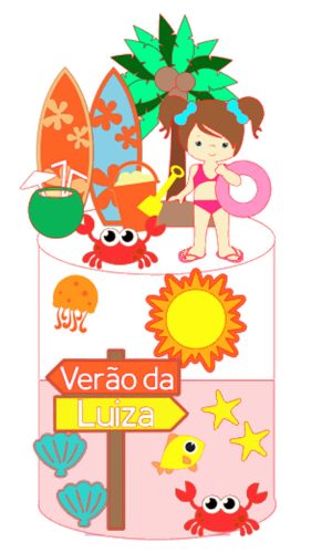 Arquivo de Corte: Topo de Bolo Praia Menina 006