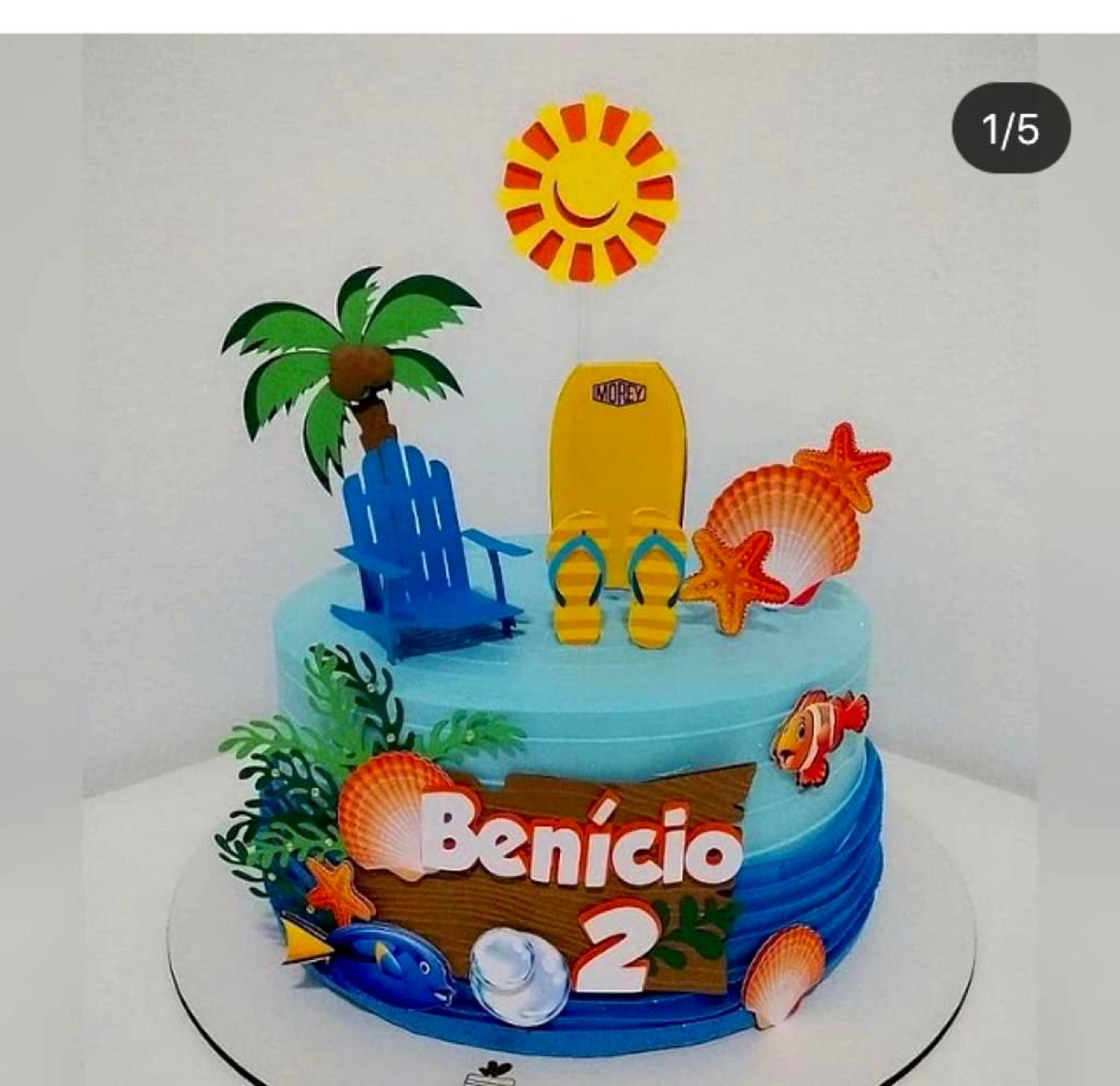 Arquivo de corte topo de bolo praia/ verão