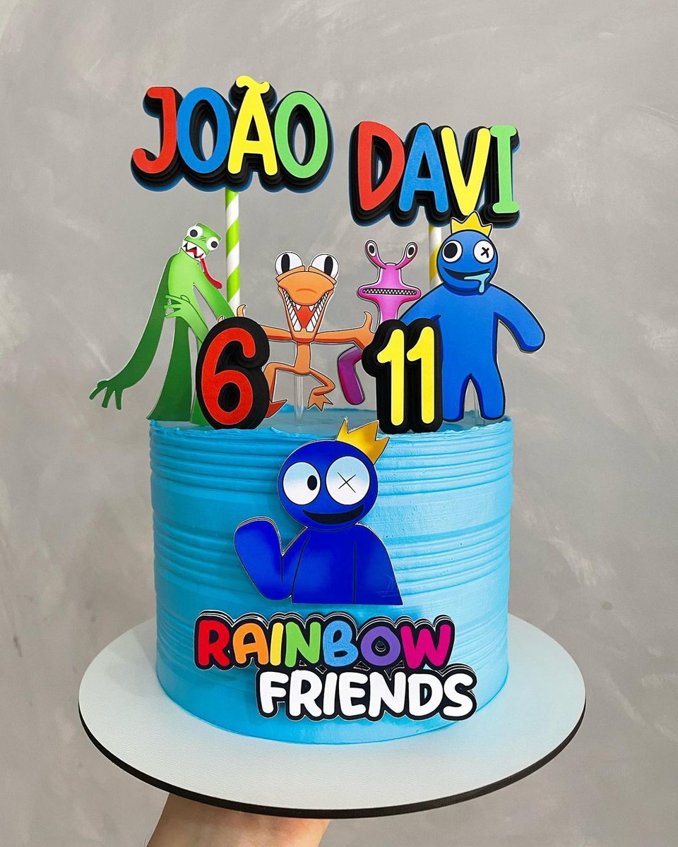 Arquivo de Corte: Topo de Bolo Rainbow Friends 002
