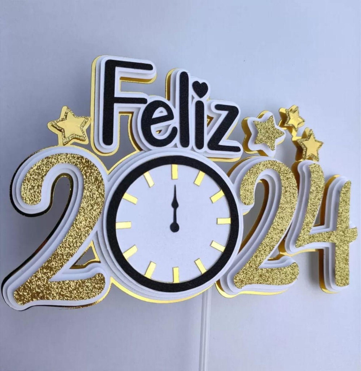 Arquivo de Corte Topo de Bolo Reveillon Ano Novo 2024 #16808