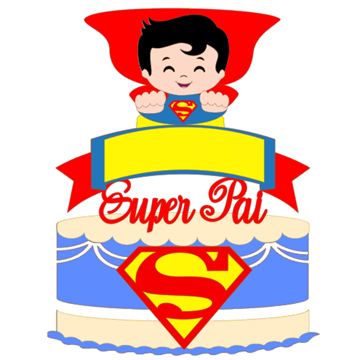 Arquivo De Corte: Topo De Bolo Super Pai Dia Dos Pais 002