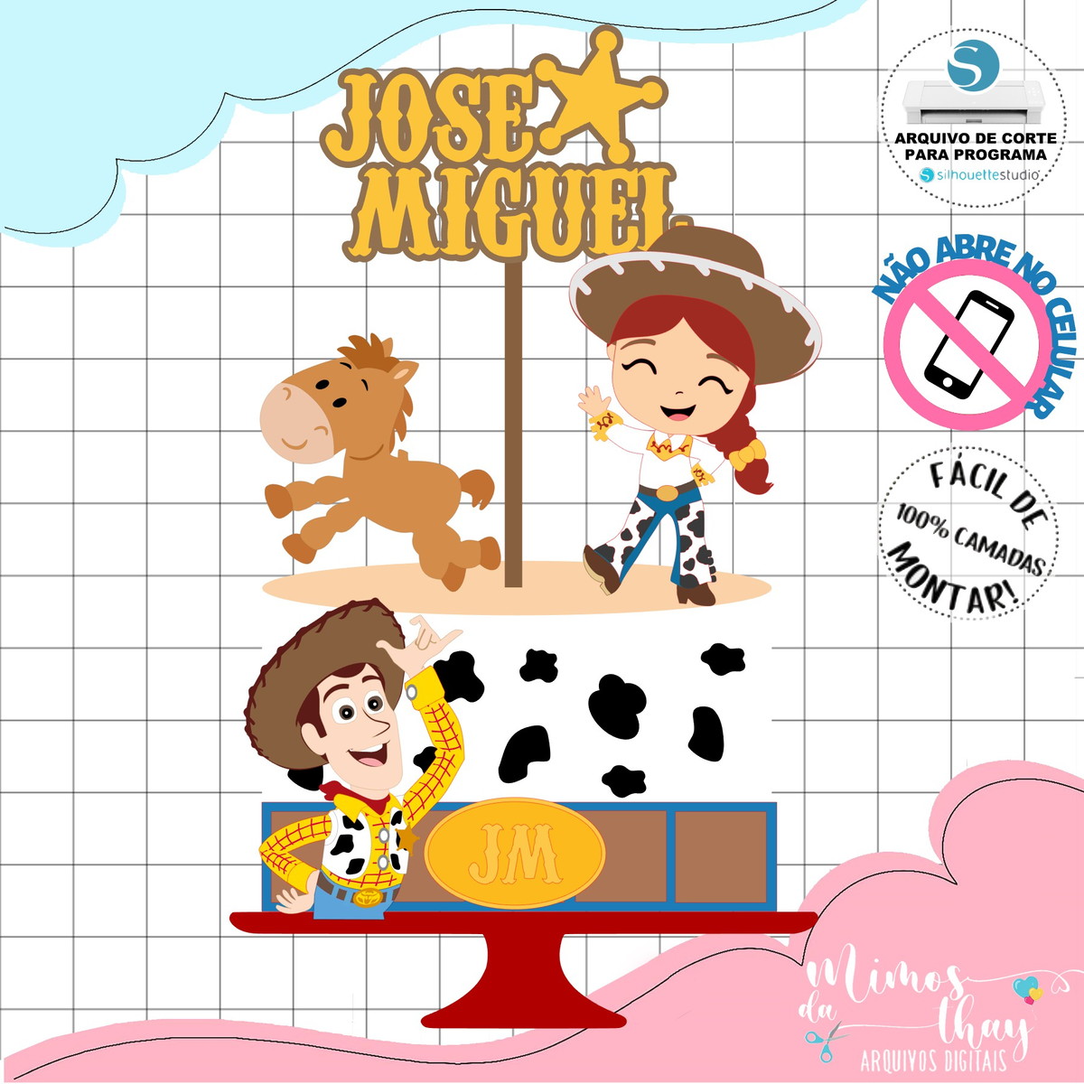 Arquivo de Corte: Topo de Bolo Toy Story Cute 008 - Imagem 2