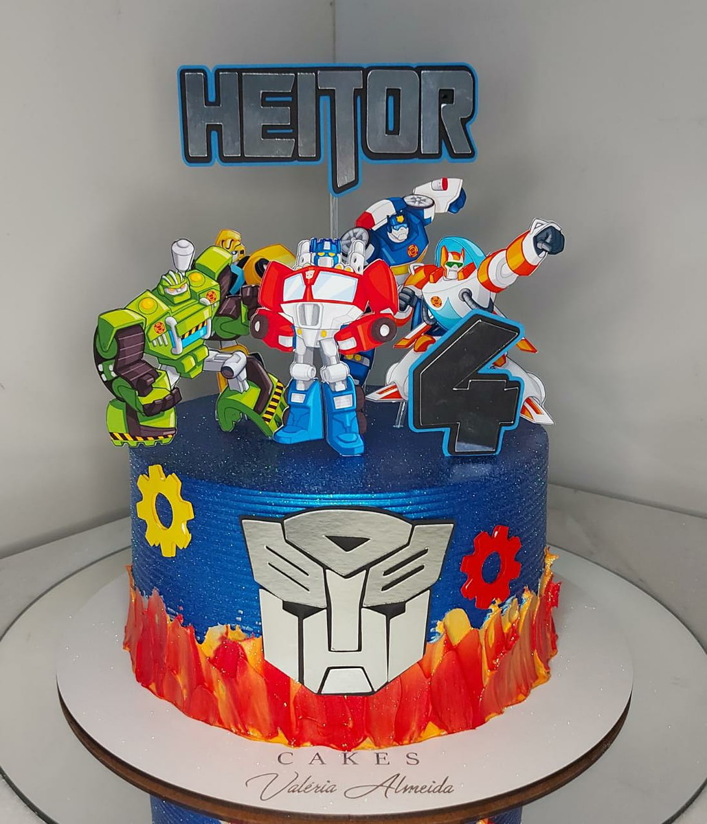 Arquivo de corte topo de bolo transformers rescue bots