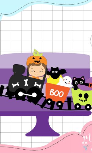 Arquivo de Corte Topo de Bolo Trenzinho Baby Halloween 053