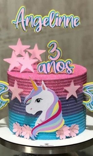 Arquivo De Corte Topo De Bolo Unicornio #15253