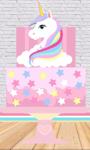 ARQUIVO DE CORTE TOPO DE BOLO UNICORNIO CAMADAS #2656
