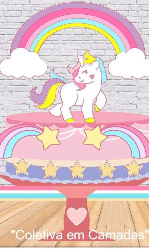 ARQUIVO DE CORTE TOPO DE BOLO UNICORNIO CAMADAS #2660