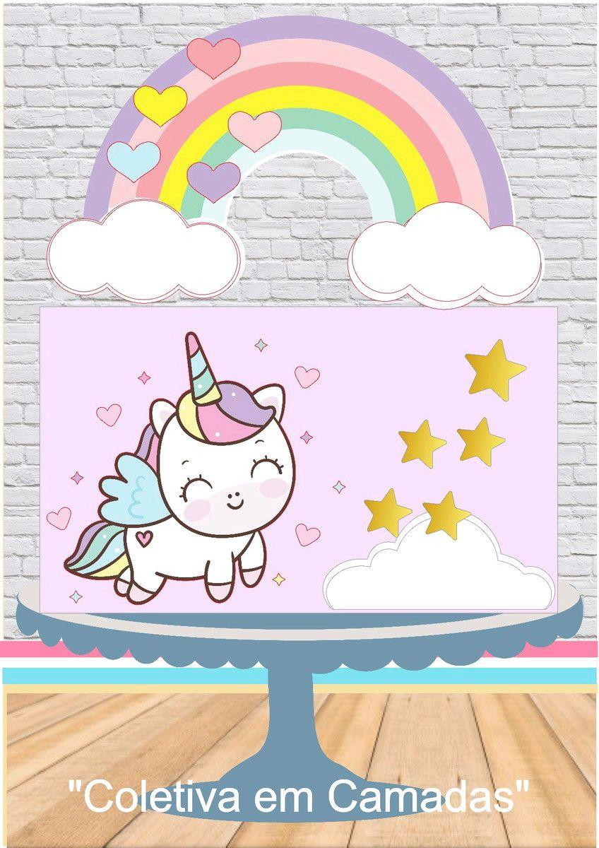 ARQUIVO DE CORTE TOPO DE BOLO UNICORNIO CAMADAS #2663
