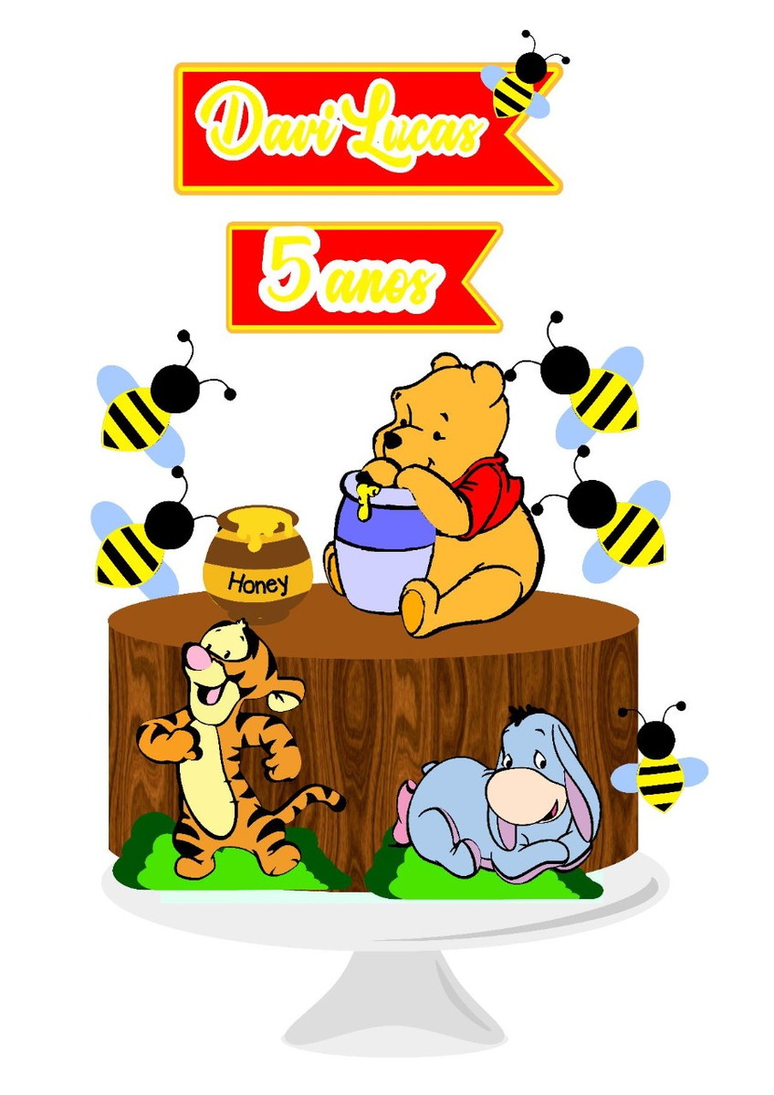KIT C/ 5 ARQUIVO DE CORTE: TOPO URSINHO POOH 002
