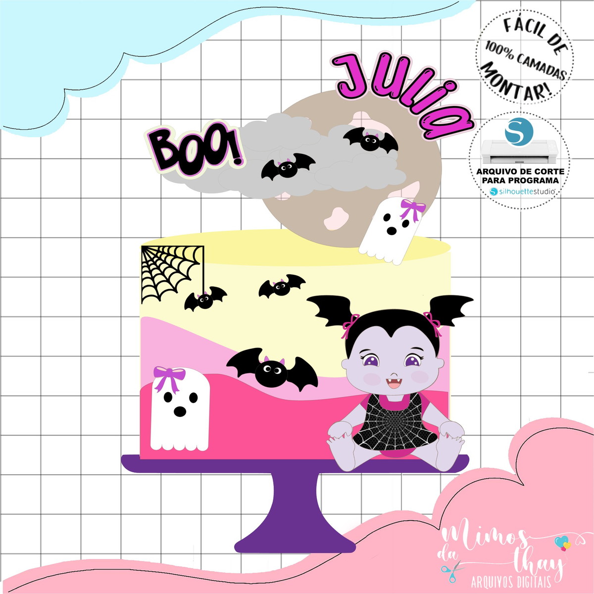 Arquivo de Corte Topo de Bolo Vampirina Baby Halloween 071
