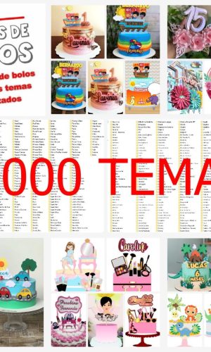 Arquivo de Corte Topo de Bolos Temas de A/z *combo 5000*