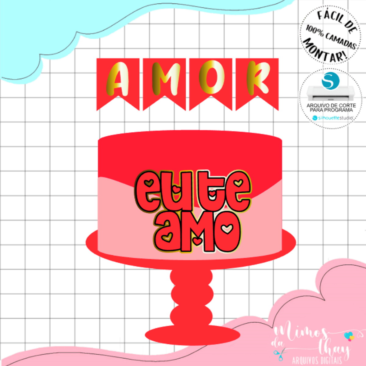 Arquivo de Corte: Topo Eu Te Amo Amor Namorados 044