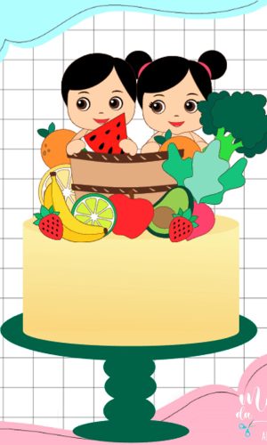 Arquivo de Corte Topo Feirinha Bebês Legumes e Frutinhas 014