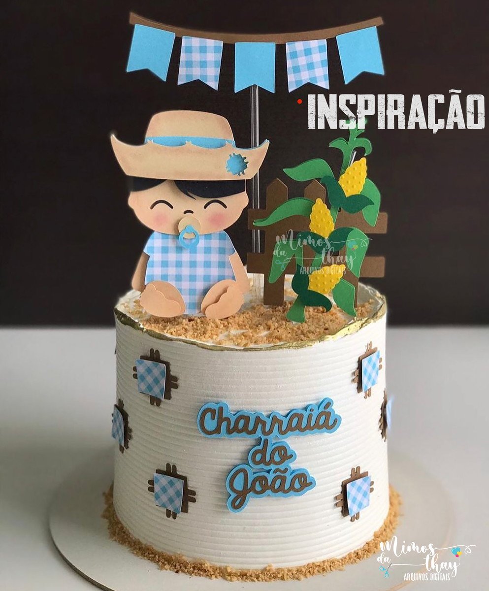 Arquivo de Corte: Topo Festa Junina Baby Caipira Arraiá 123