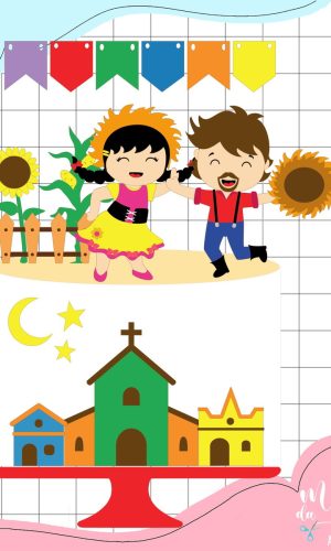 Arquivo de Corte Topo Festa Junina Casal Caipira Arraiá 175
