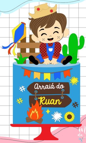 Arquivo de Corte Topo Festa Junina Menino Caipira Arraiá 152