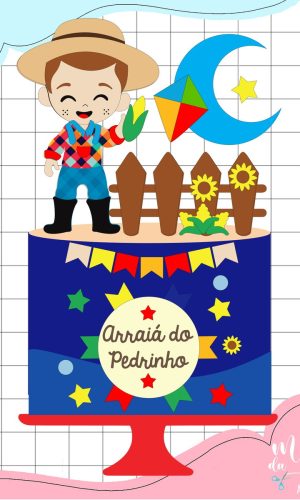 Arquivo de Corte Topo Festa Junina Menino Caipira Arraiá 164