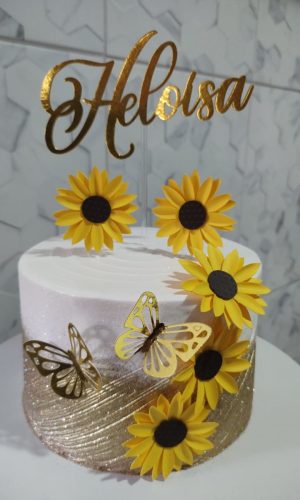 Arquivo de corte topo Girassol com borboleta
