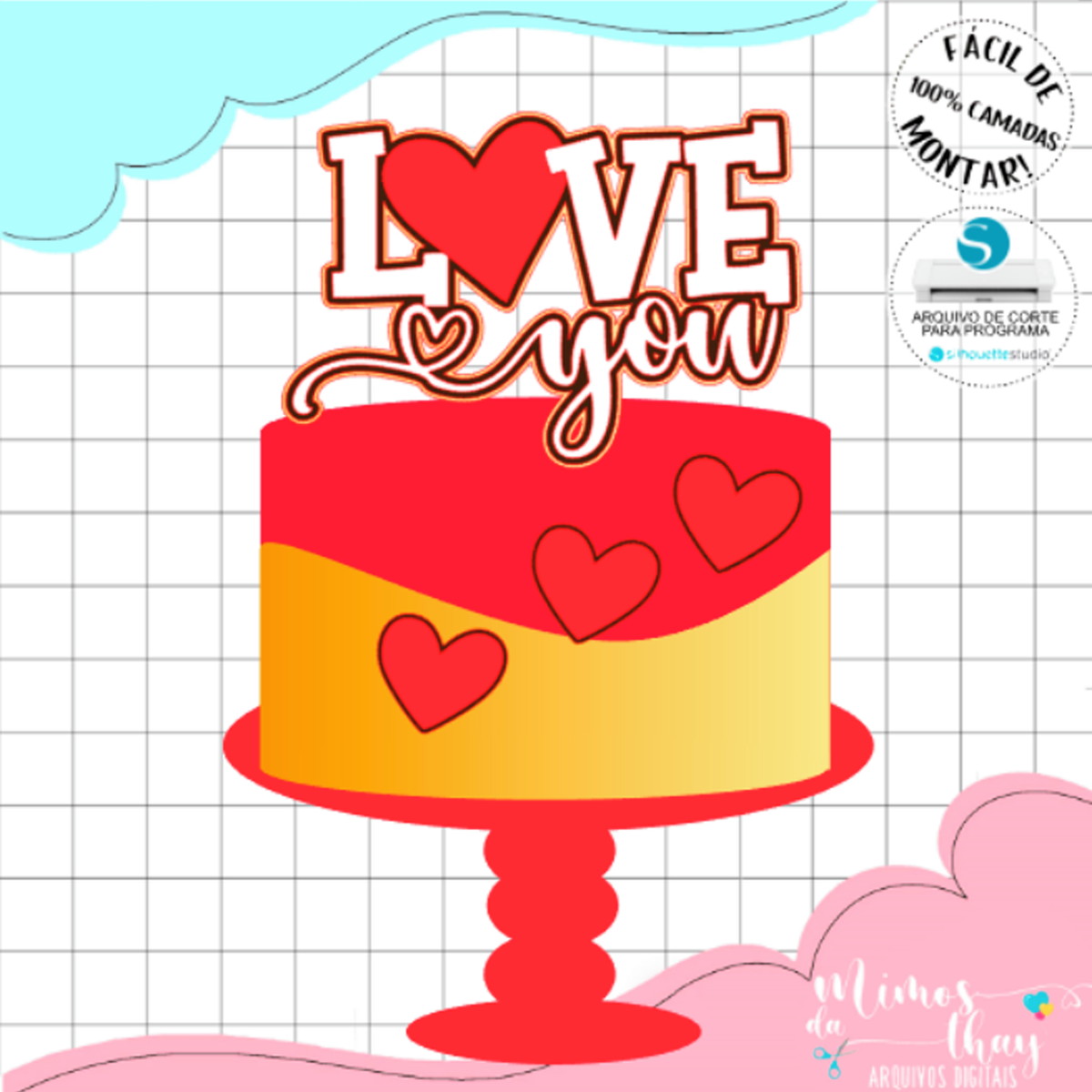 Arquivo de Corte: Topo I Love You Dia dos Namorados 028