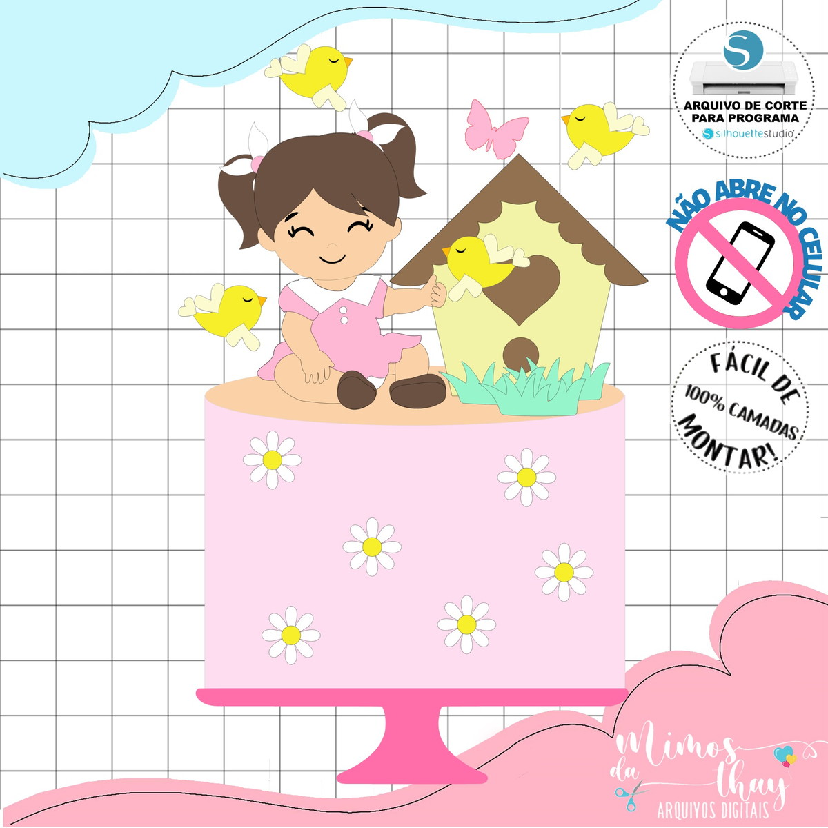 Arquivo de Corte: Topo Jardim Margarida Baby Menina 011 - Imagem 2