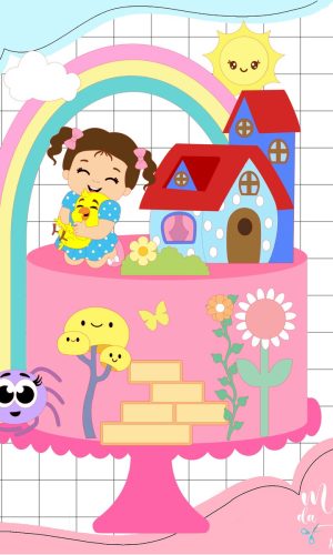 Arquivo de Corte: Topo Menina Galinha Pintadinha Rosa 011