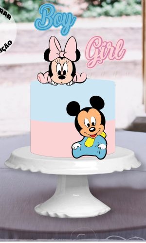 Arquivo De Corte Topo Minnie E Mickey Chá Revelação