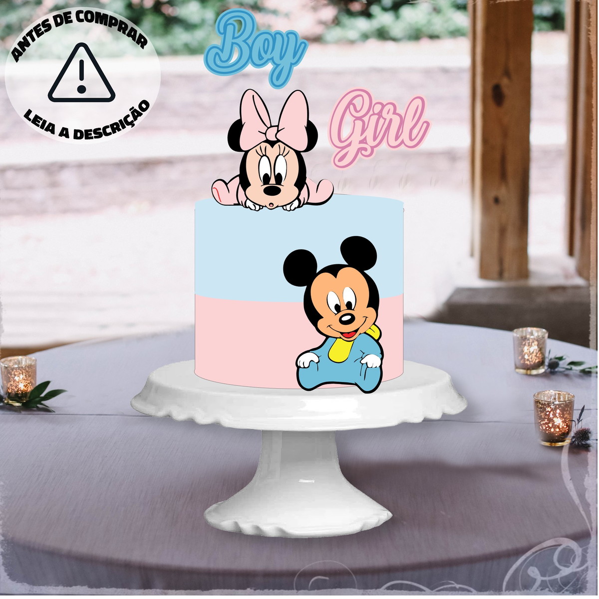 Arquivo De Corte Topo Minnie E Mickey Chá Revelação